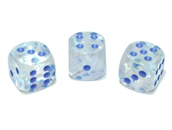 Tärningar - Borealis 16mm d6 Icicle/light blue Luminary Dice Block (12 dice)