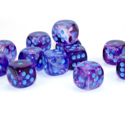 Tärningar - Nebula 16mm d6 Nocturnal/blue Luminary Dice Block (12 dice)