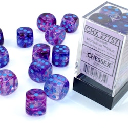 Tärningar - Nebula 16mm d6 Nocturnal/blue Luminary Dice Block (12 dice)