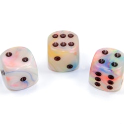 Tärningar - Festive 16mm d6 Circus/black Dice Block (12 dice)