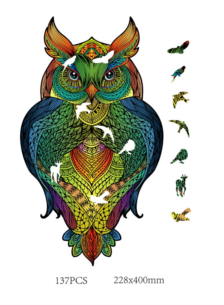 Pussel – Rainbowooden Puzzles | Owl