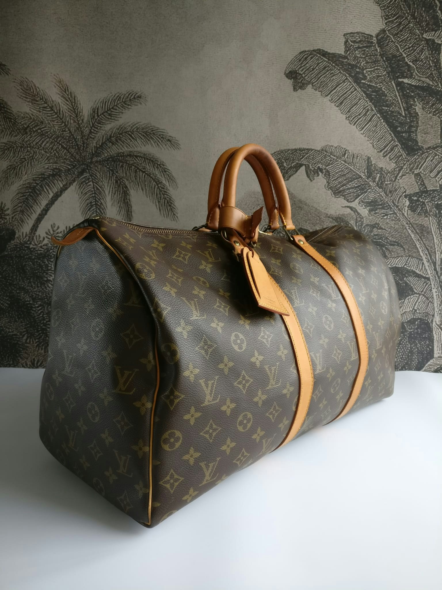 Louis Vuitton Damier Ebene Keepall 50 Boston Duffle Bag 78lz422s