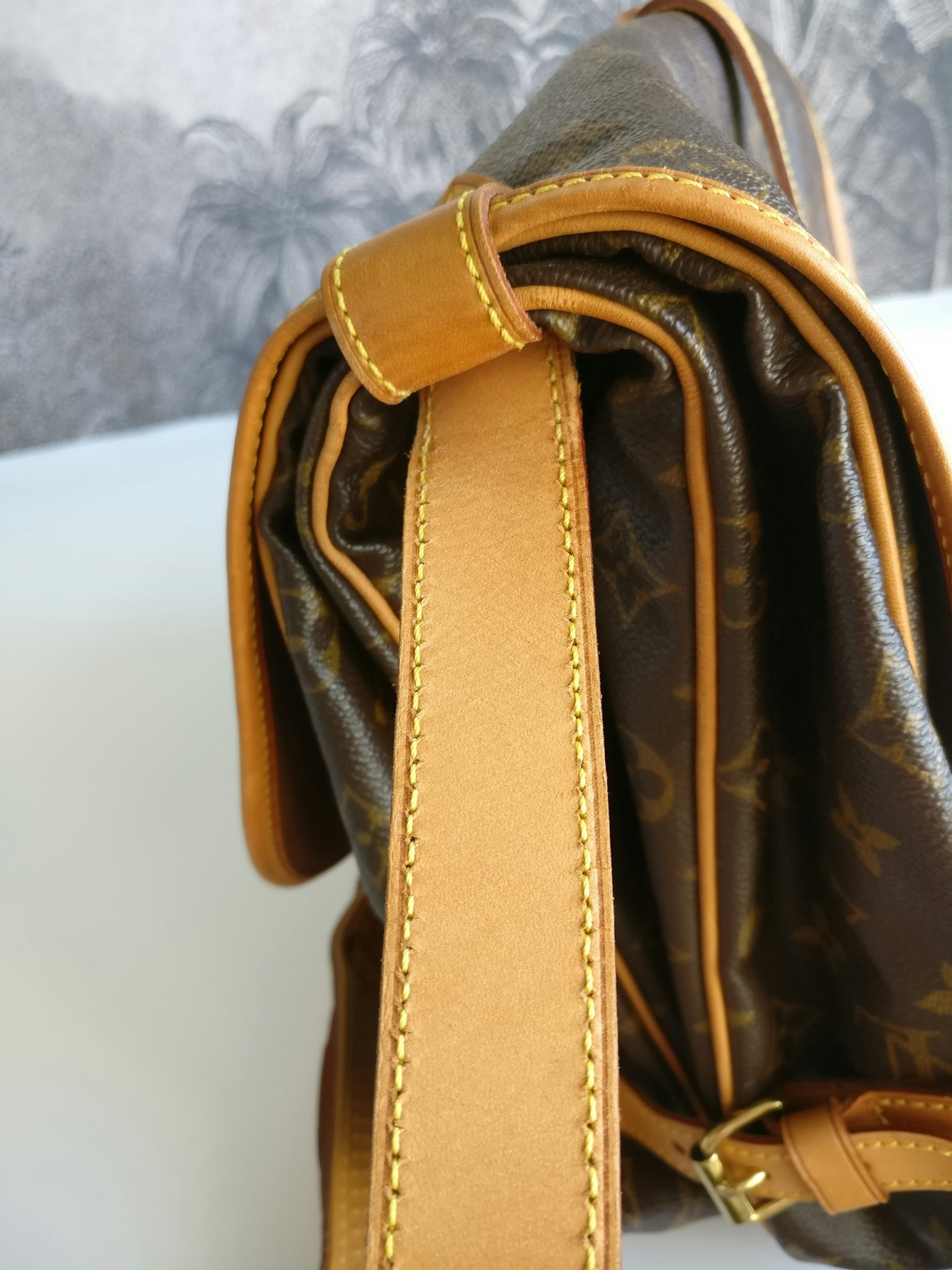 Louis Vuitton Saumur Handbag Monogram Canvas 35 Brown 2340271