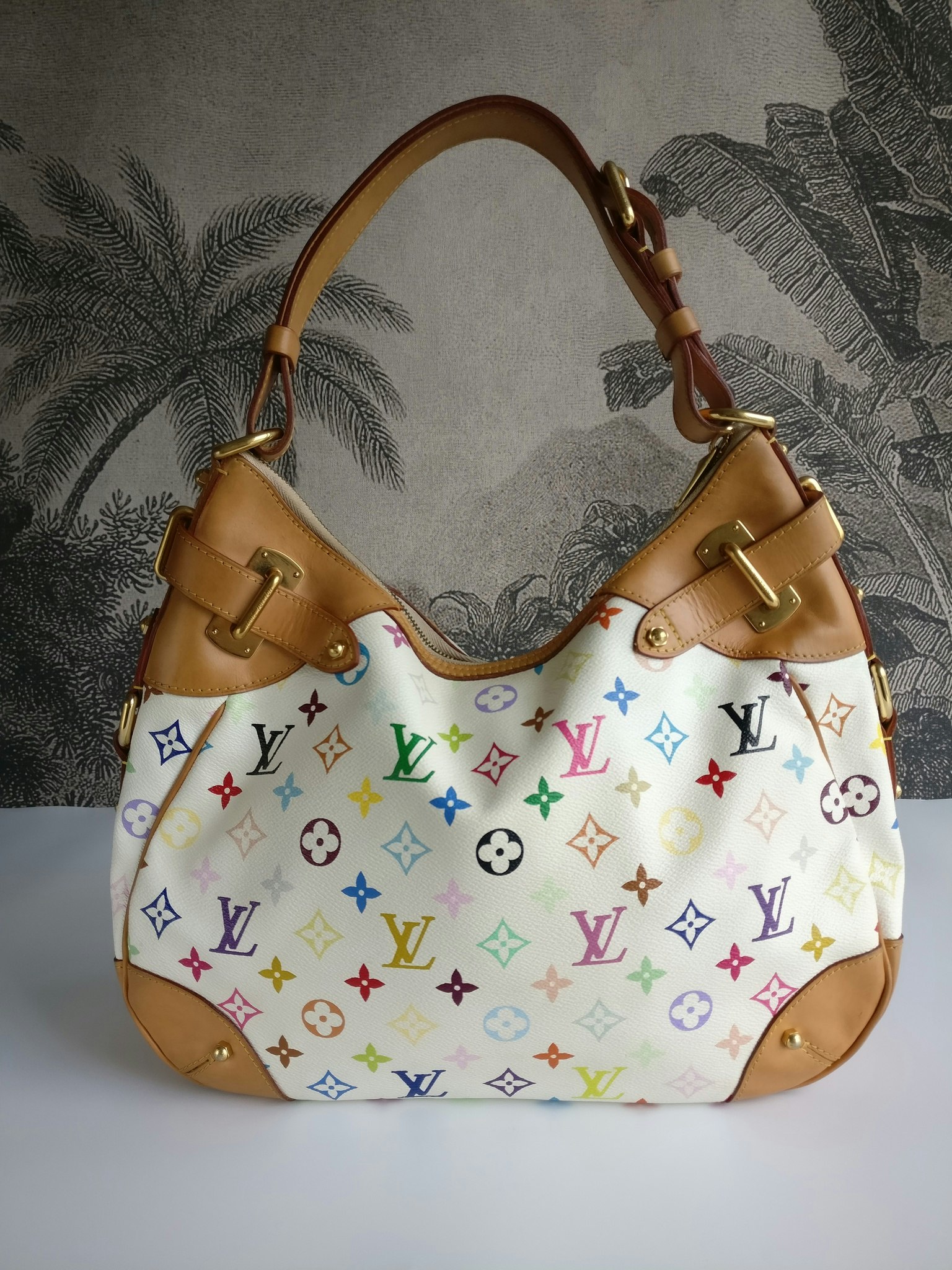 Louis Vuitton White Monogram Multicolore Greta Bag - Yoogi's Closet