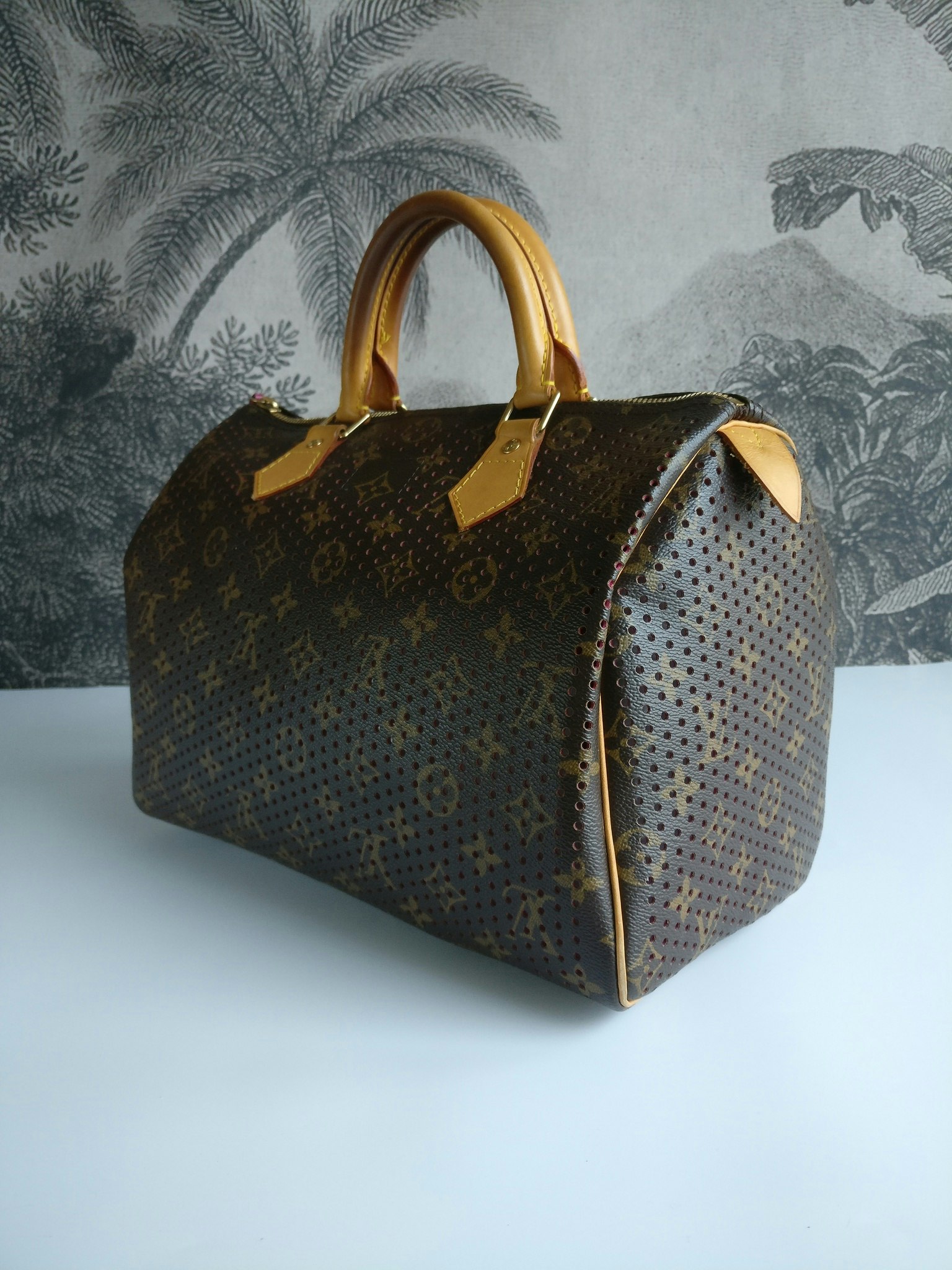 Louis Vuitton Speedy Handbag Perforated Monogram Canvas 30 Brown 2275382