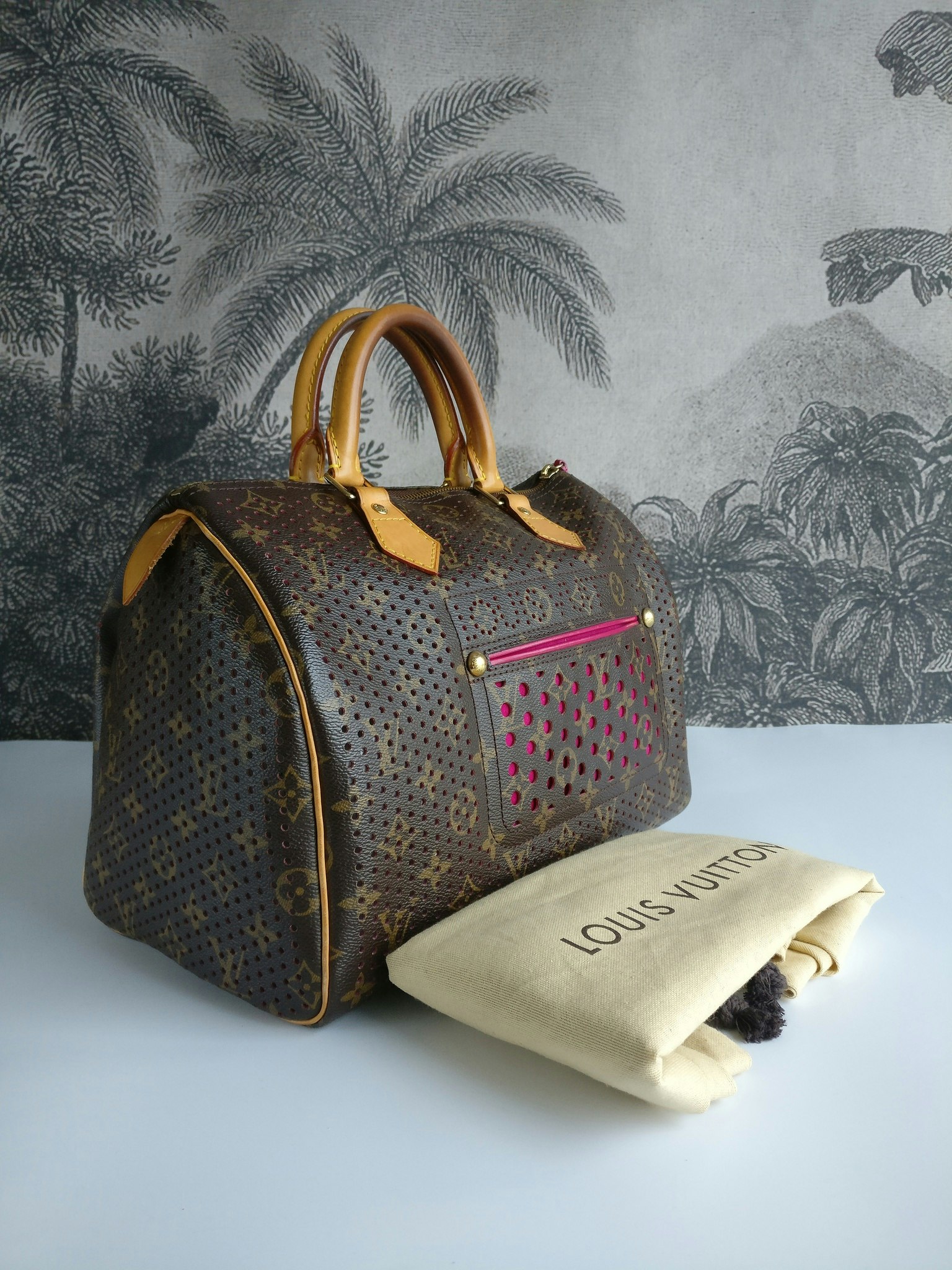 Limited Edition Fuchsia Monogram Perforated Speedy 30