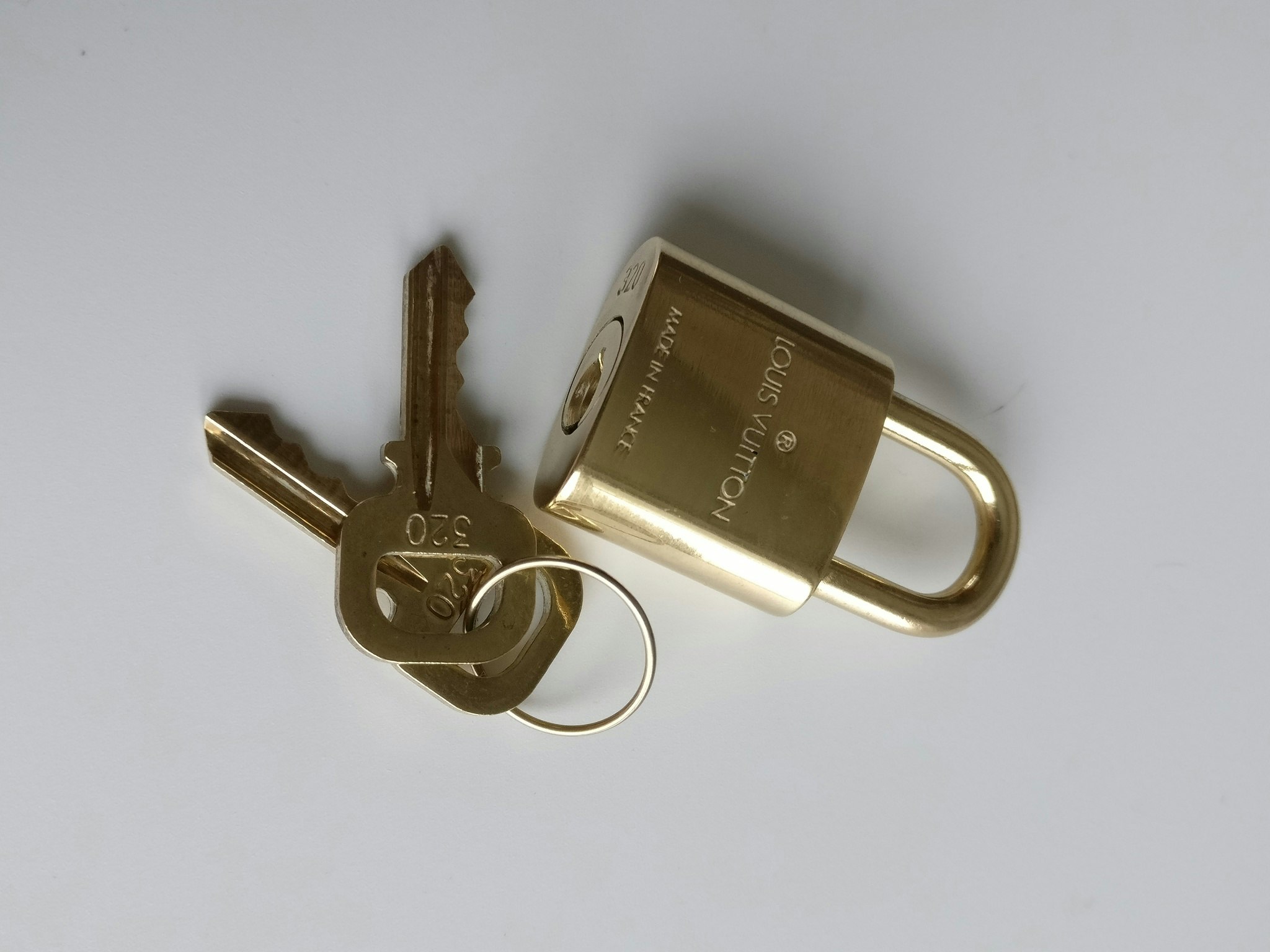 Louis Vuitton Padlock & 2 Keys Bag Charm Number 320