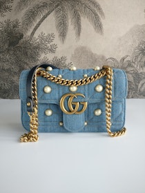 Gucci Pearly GG Marmont Flap Denim