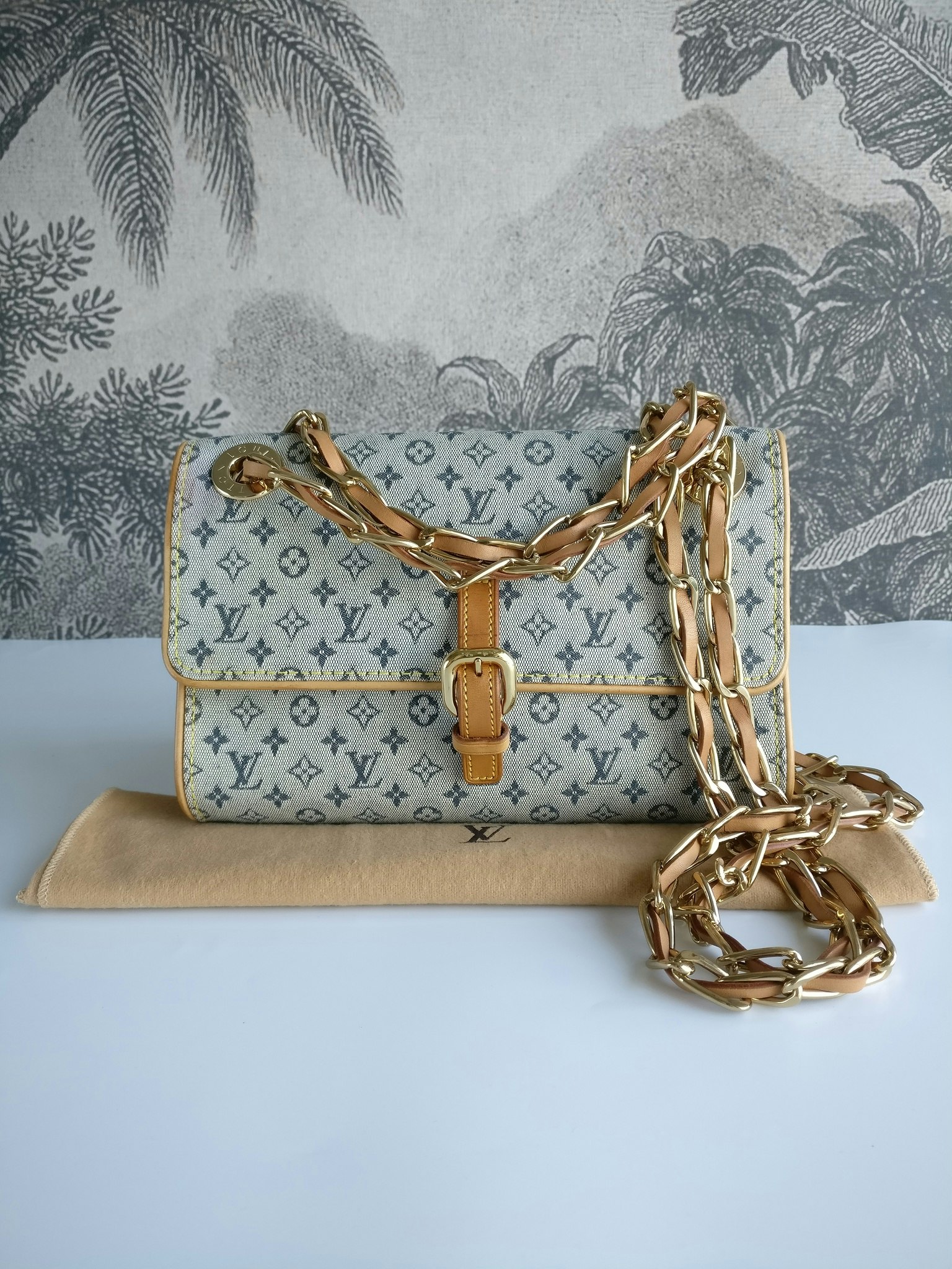 Louis Vuitton Vintage Blue Monogram Mini Lin Camille Canvas Shoulder Bag, Best Price and Reviews