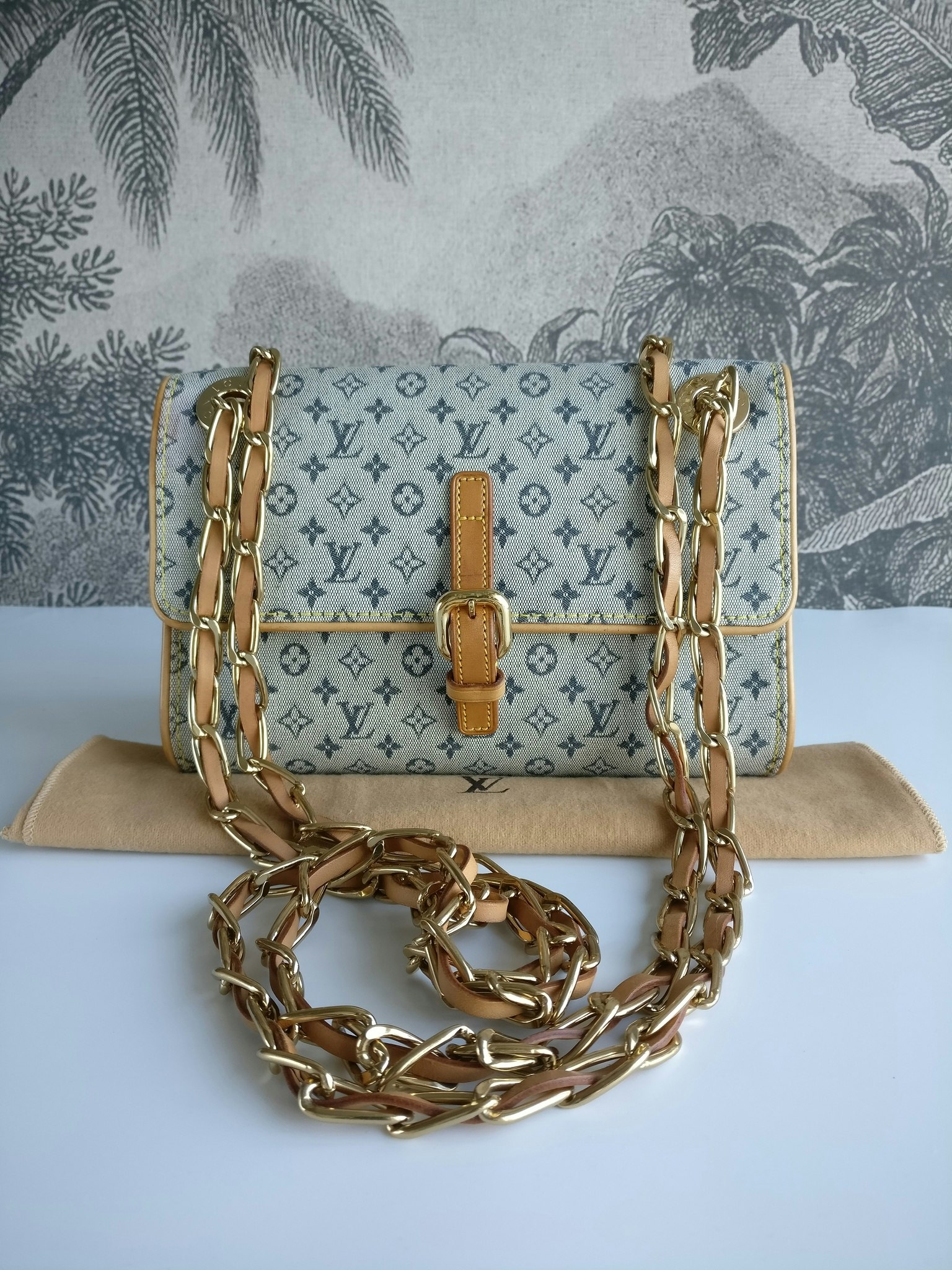 Louis Vuitton Monogram Mini Lin Idylle Canvas Camille Shoulder Bag., Lot  #78029