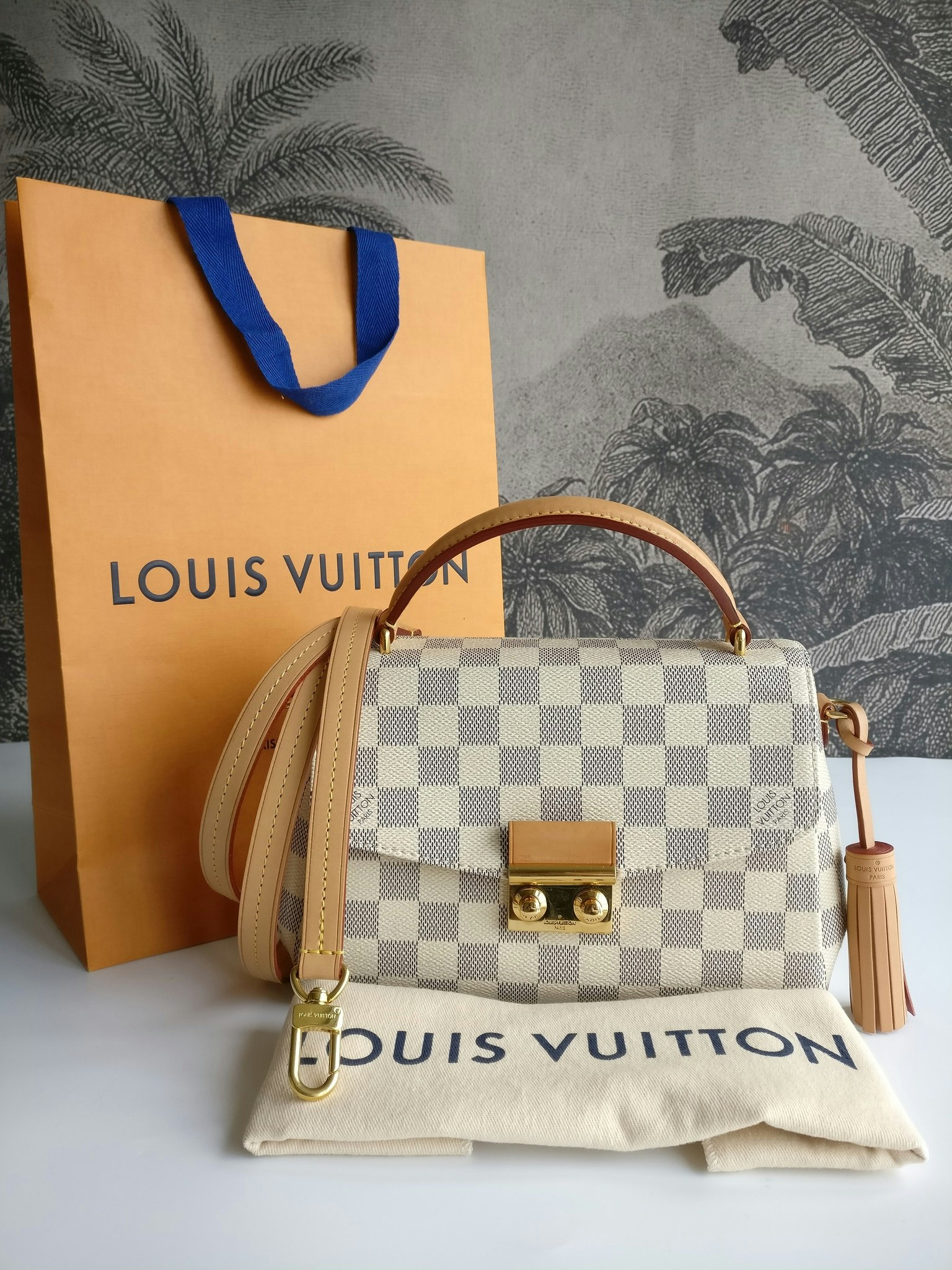 Louis Vuitton LV Croisette damier azur Beige Leather ref.503980
