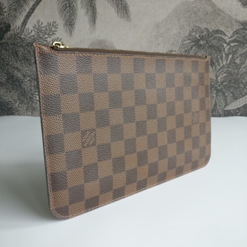 Louis Vuitton Neverfull MM pochette damier ebene