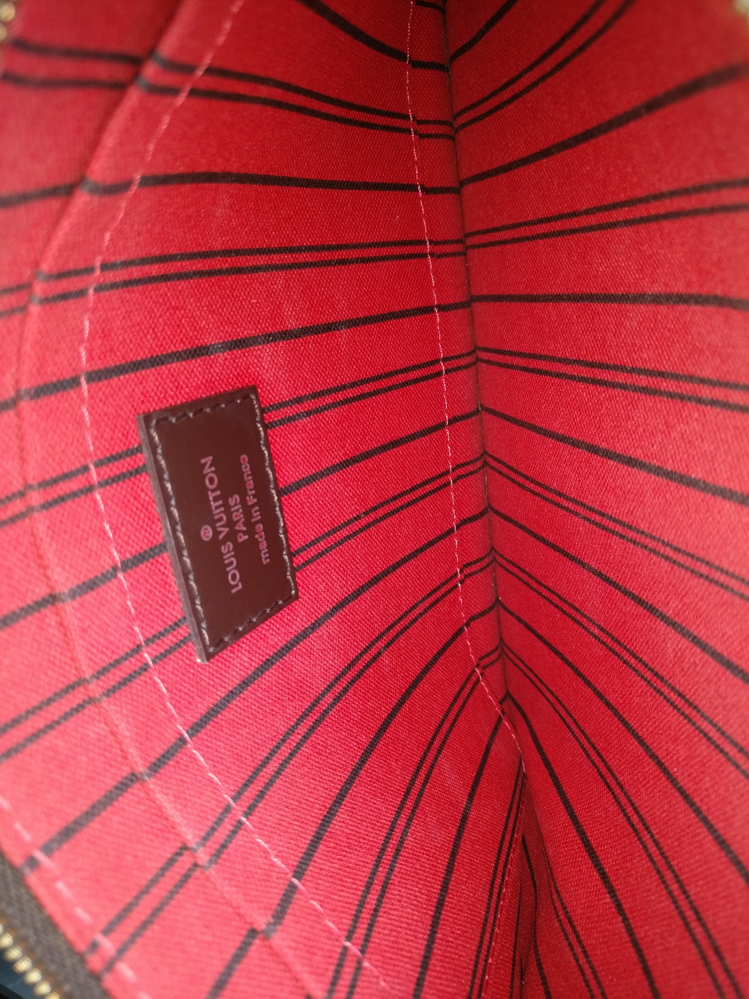 Louis Vuitton Neverfull MM pochette damier ebene