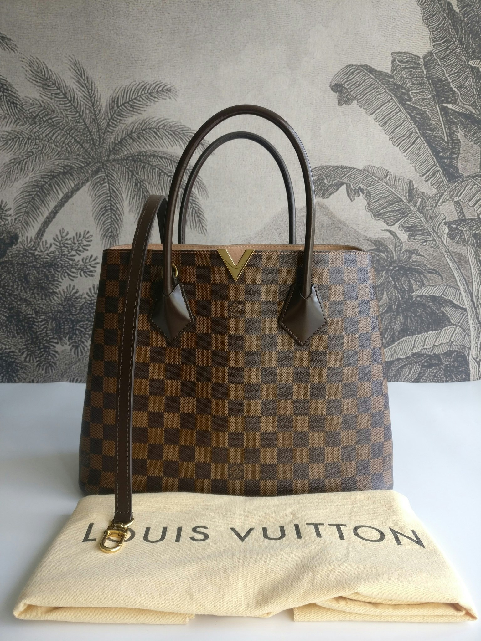 Louis Vuitton Kensington Damier Ebene Top Handle Shoulder Bag