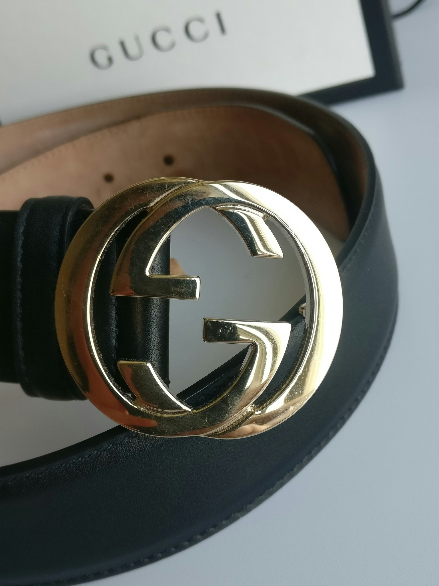 Gucci leather belt GG 85