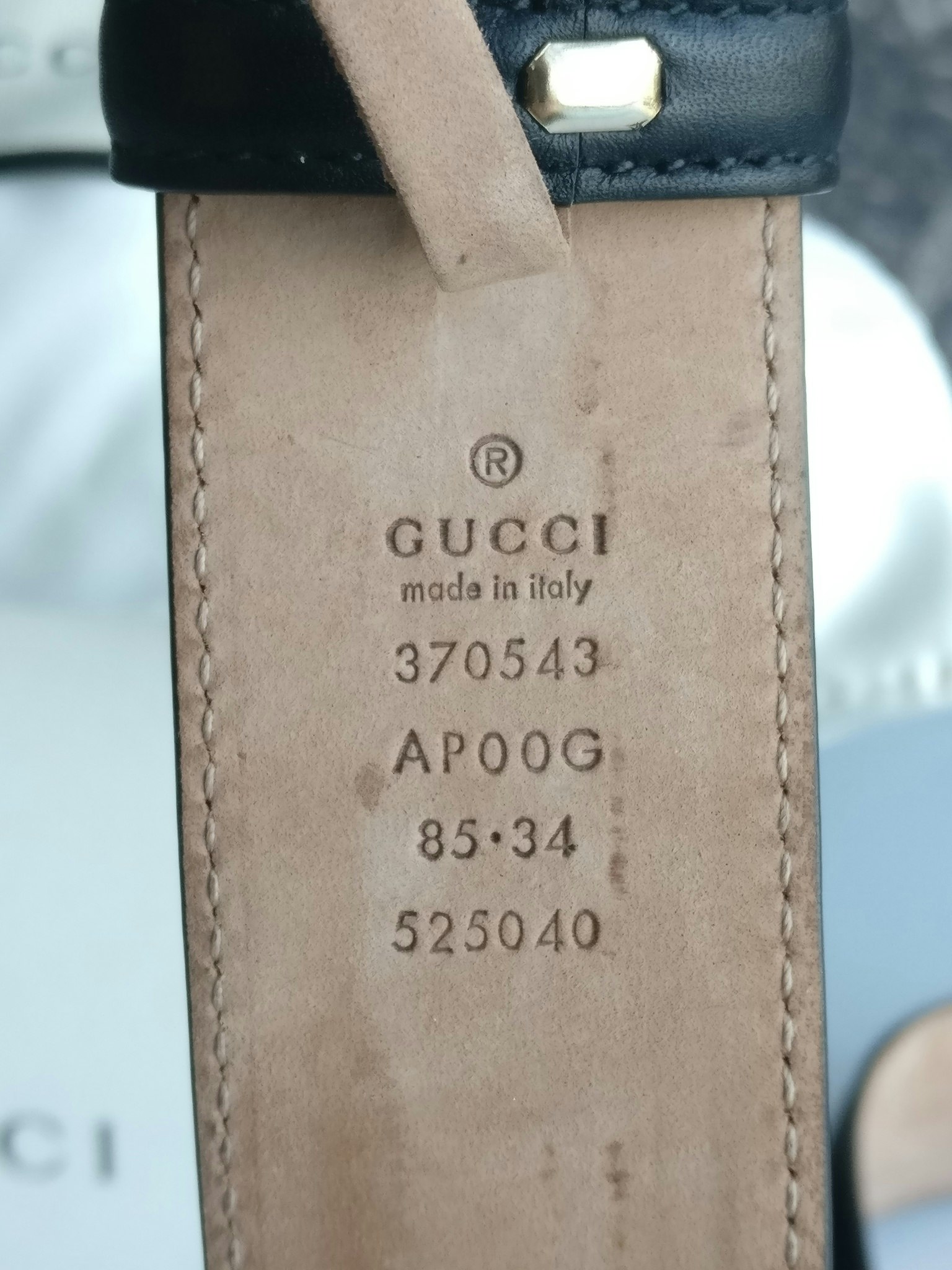 Gucci leather belt GG 85