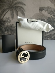 Gucci leather belt GG 85