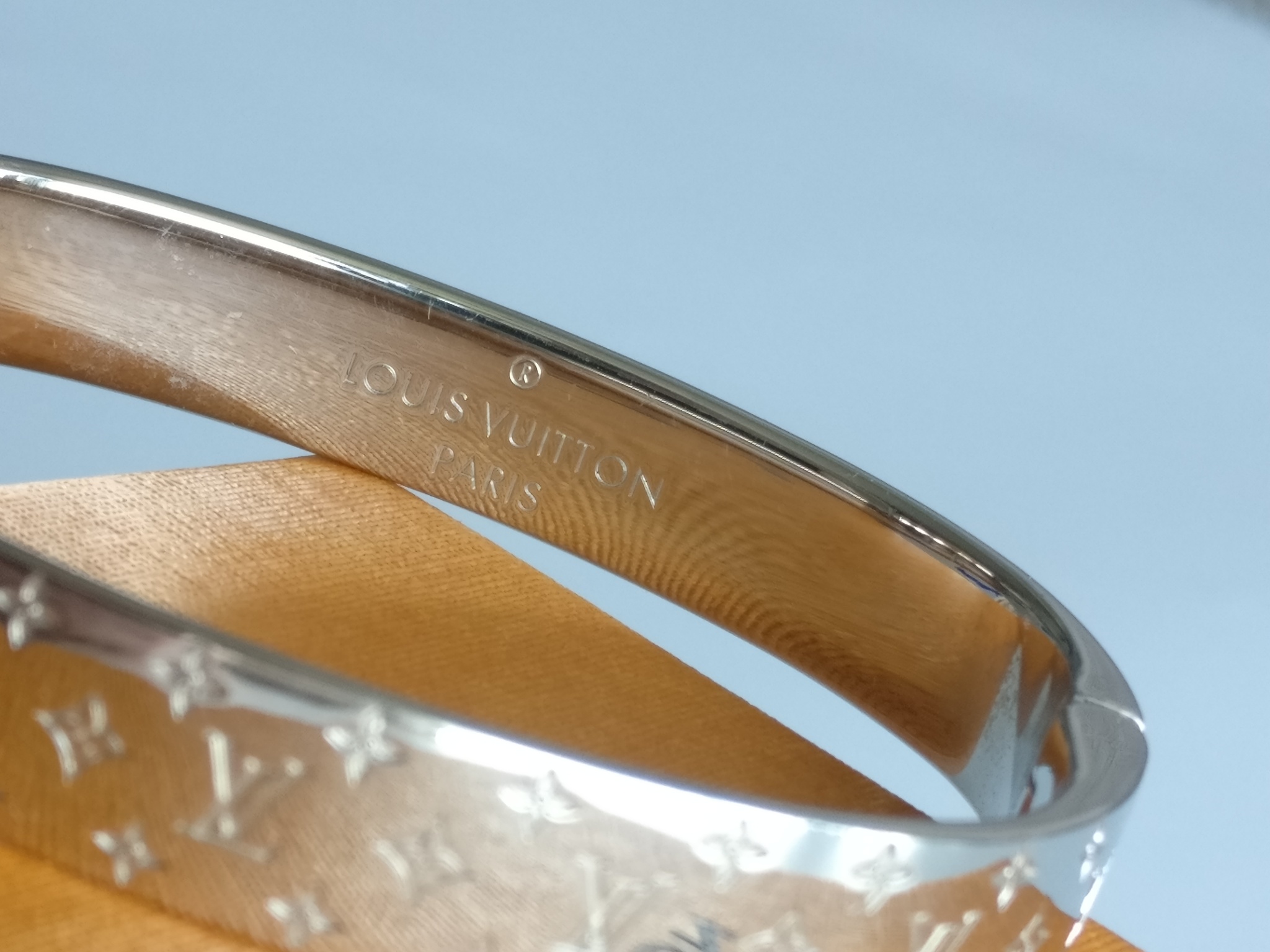 Louis Vuitton Nanogram cuff Bracelet silver