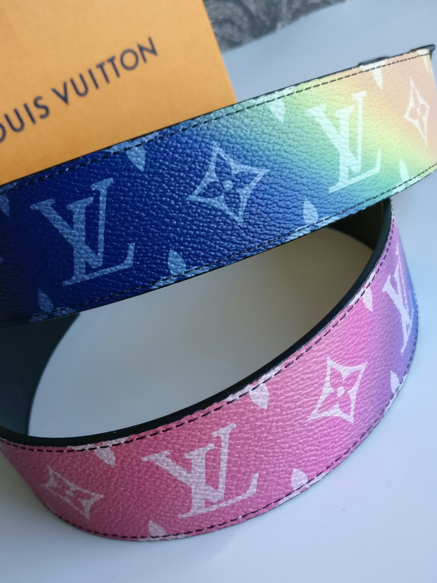 Louis Vuitton - LV Duo 18mm Reversible Belt - Monogram Canvas & Leather - Brown - Size: 80 cm - Luxury