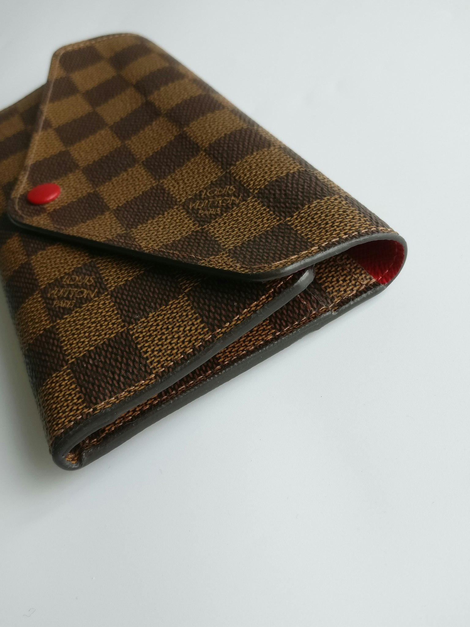 Louis Vuitton Josephine Wallet Damier Ebene Red Lining in Coated Canvas  with Red - US