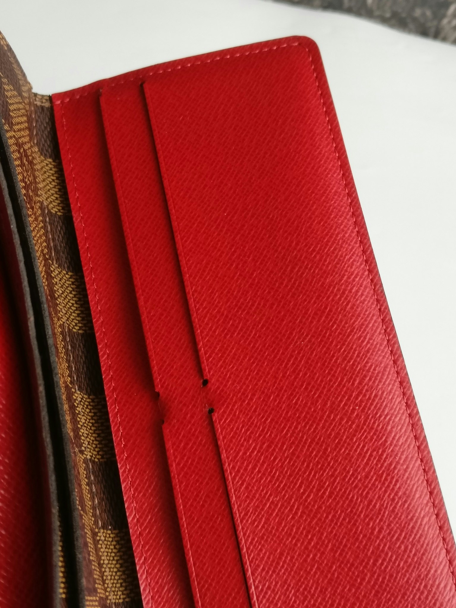 louis vuitton josephine wallet with red interior