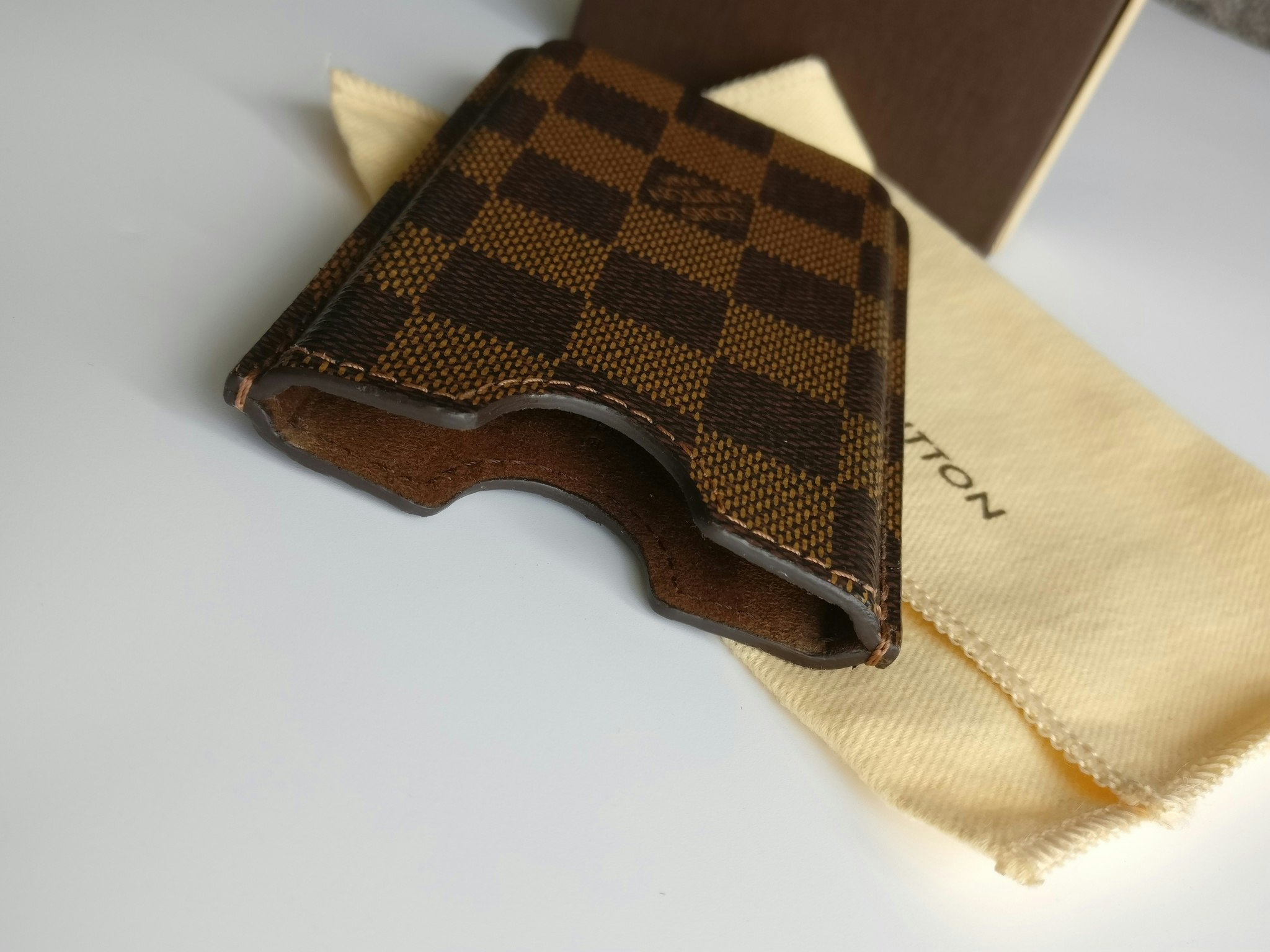 Louis Vuitton Damier Damier Canvas Card Case Ebene N63145