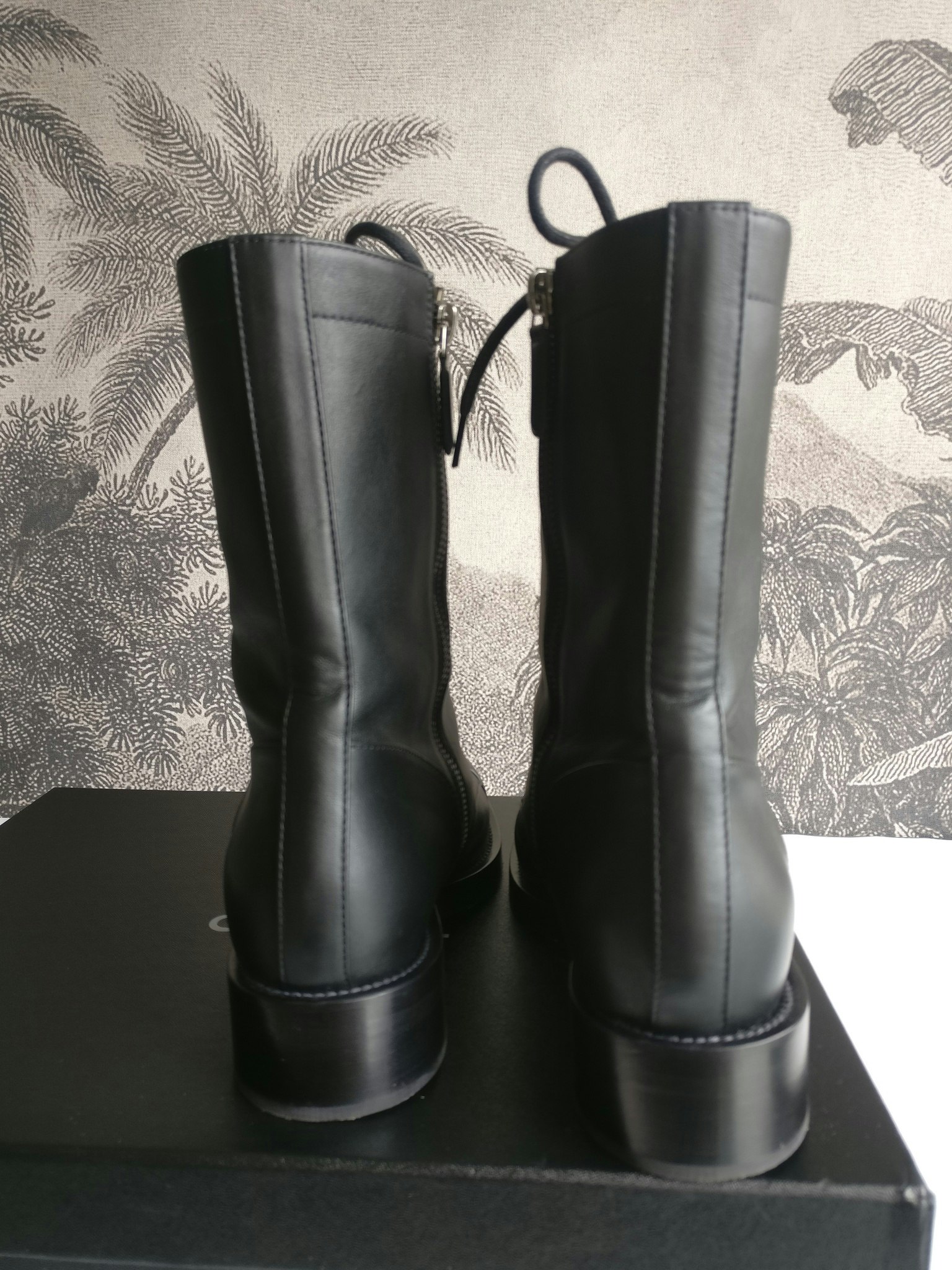 Chanel Lace Up Combat Boots