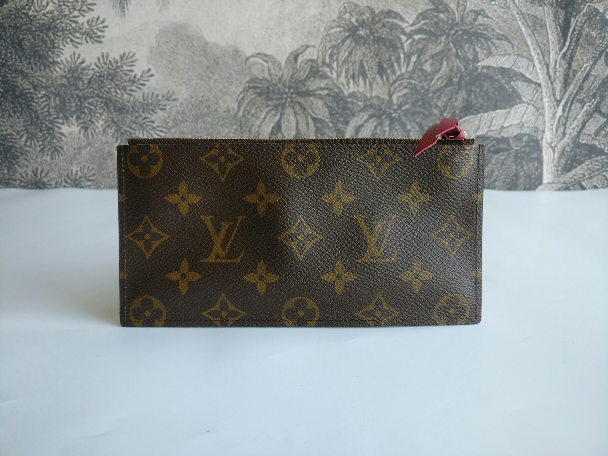 LOUIS VUITTON Felicie Zippered Monogram Canvas Insert Pouch Brown