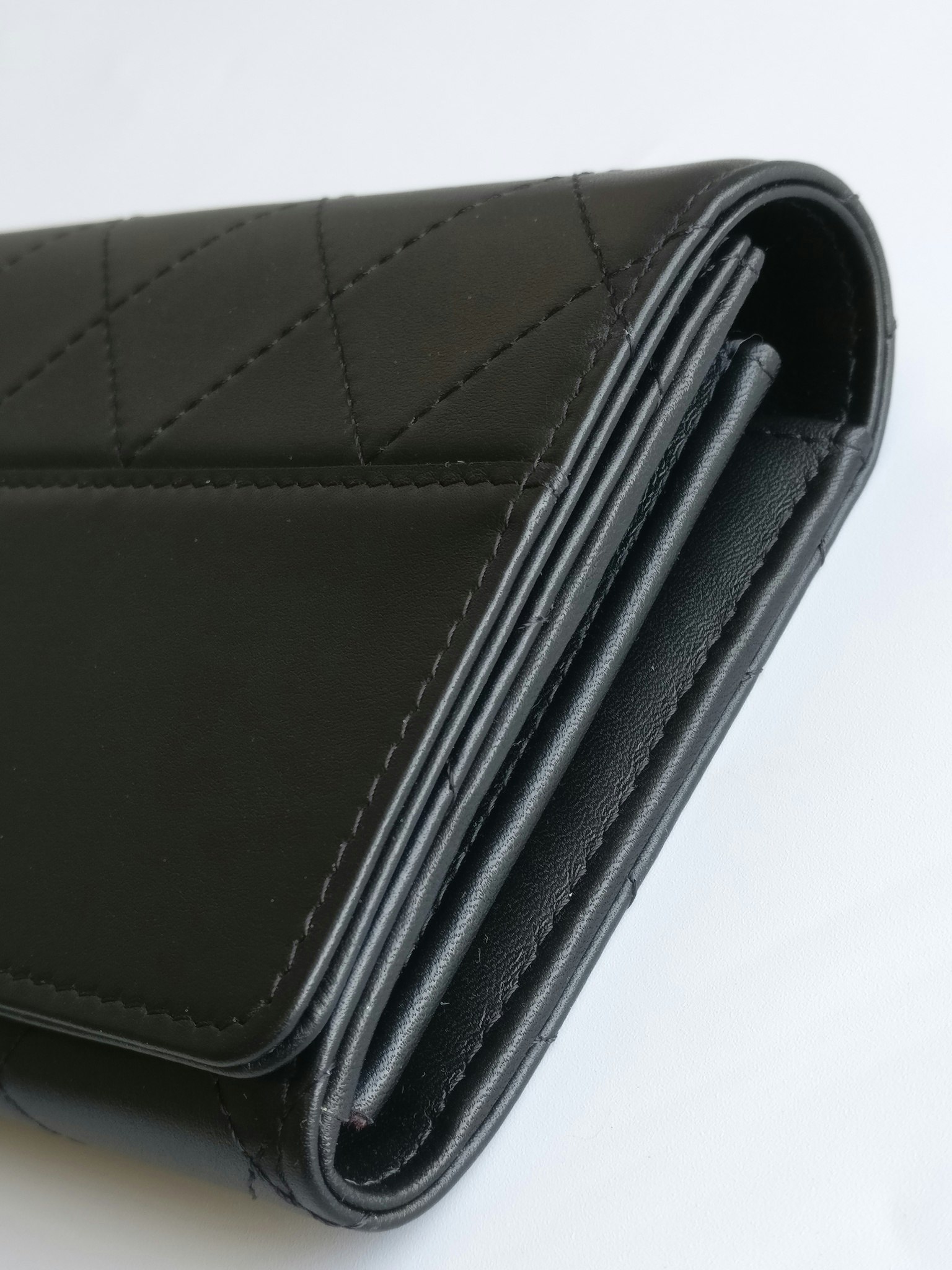 Chanel wallet black calf leather