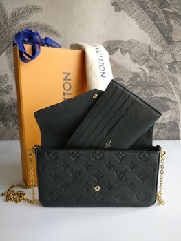 Louis Vuitton Noir Black Felicie Empreinte Leather 8 Credit Card