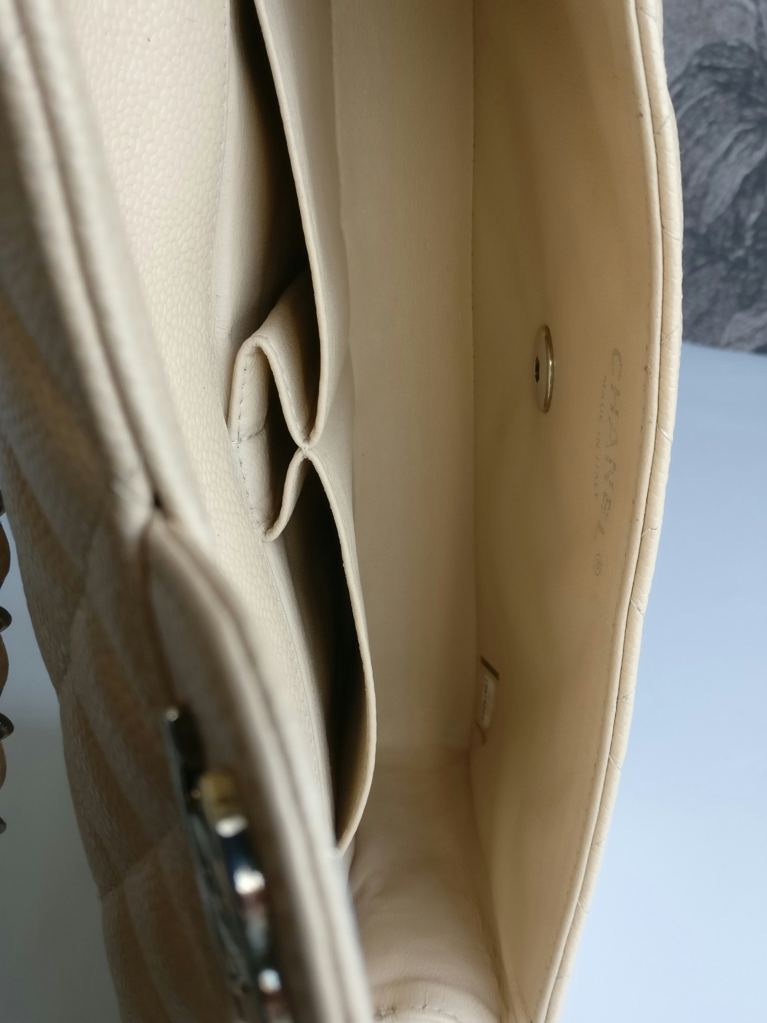 Chanel East West flap bag caviar