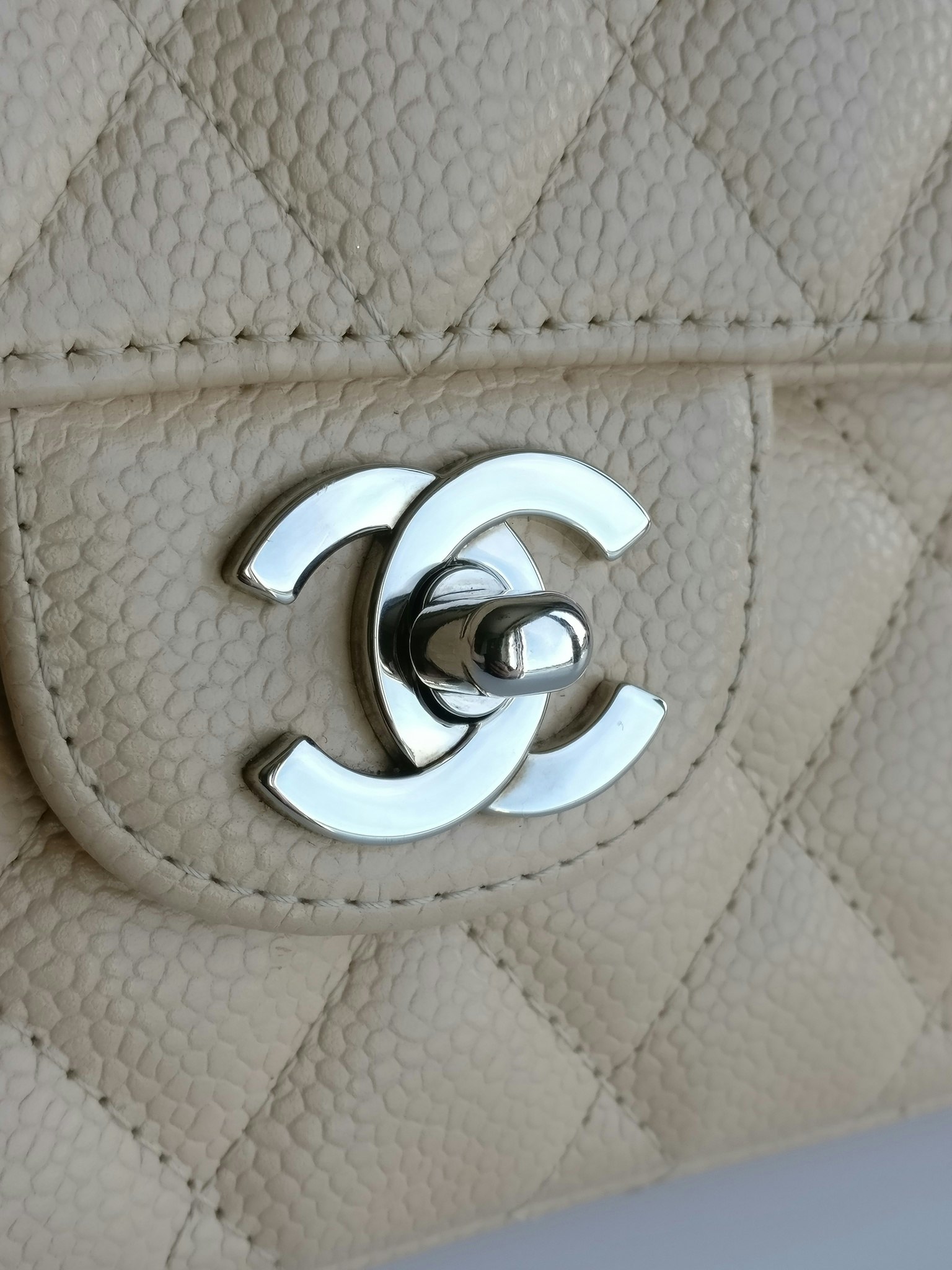 Chanel East West flap bag caviar