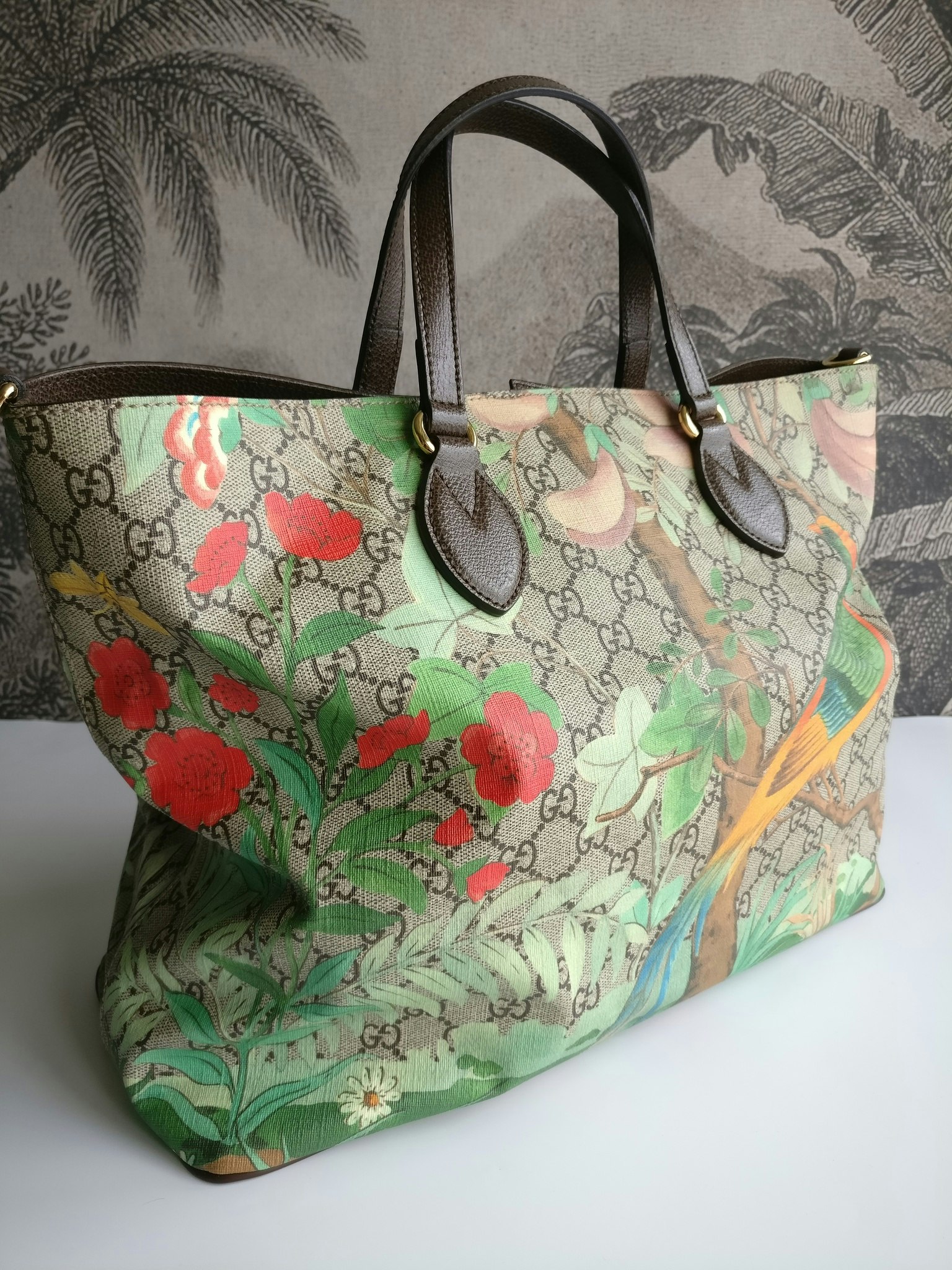 Gucci Soft GG Supreme Tian Floral Tote