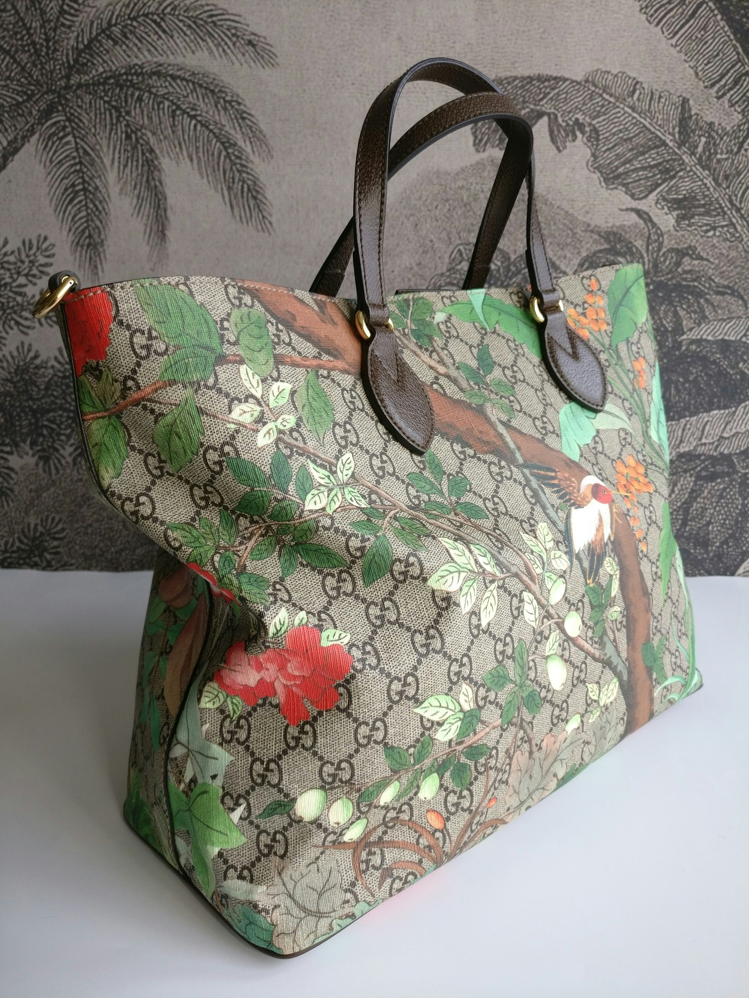 Gucci Soft GG Supreme Tian Floral Tote