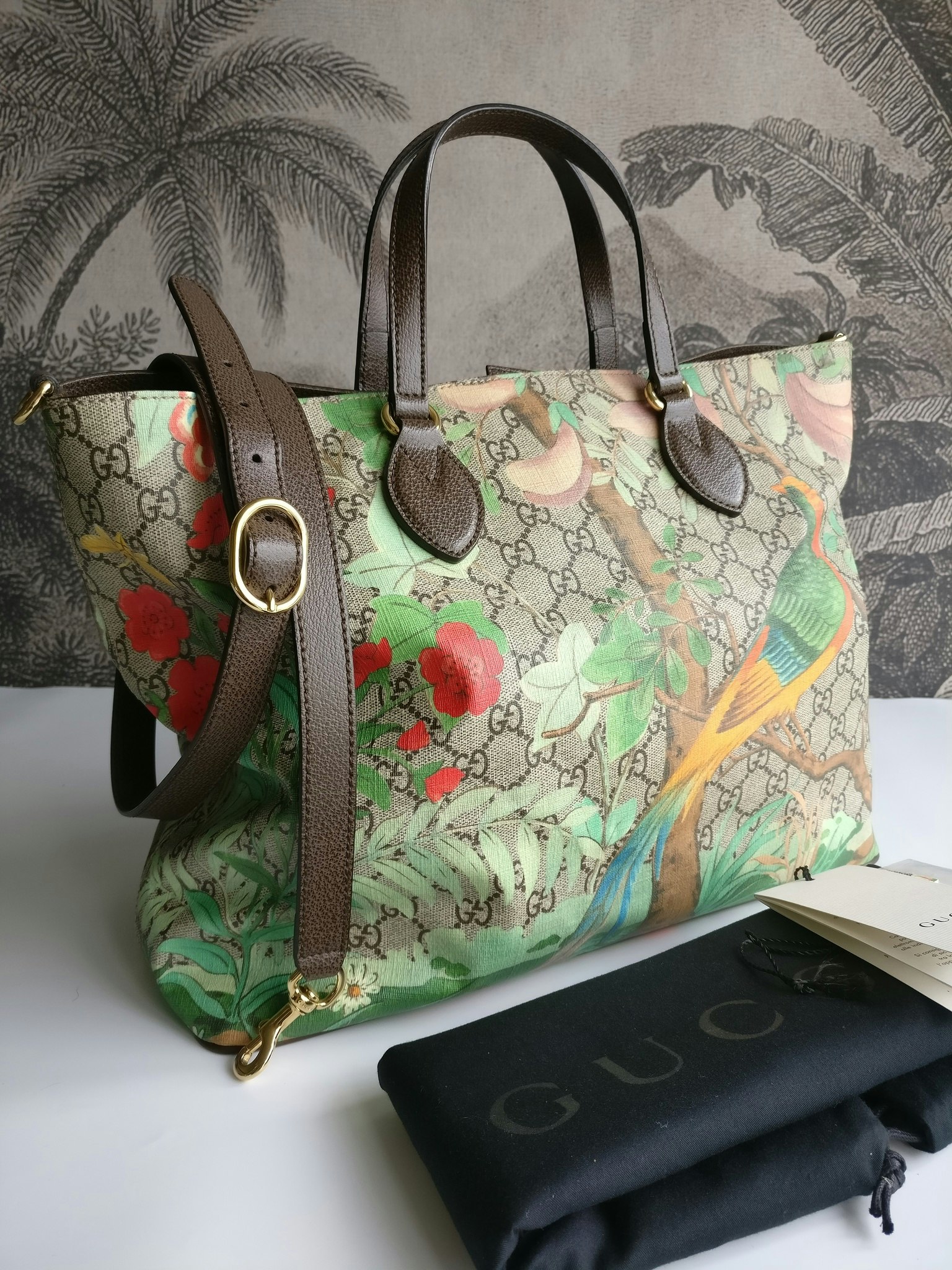 Gucci Soft GG Supreme Tian Floral Tote