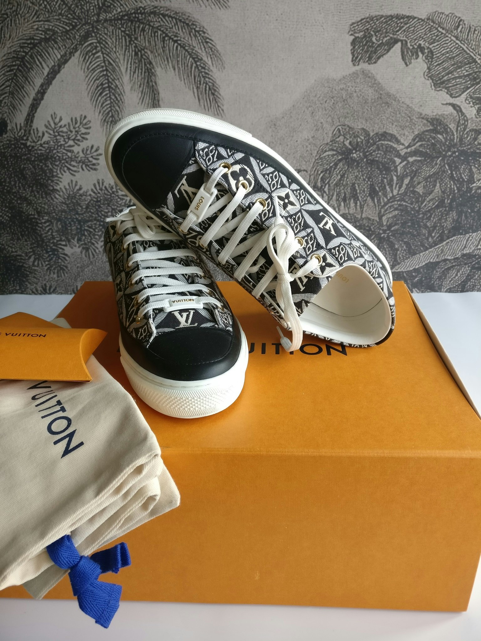 Louis Vuitton Since 1854 Stellar Jacquard Leather Sneaker Grey