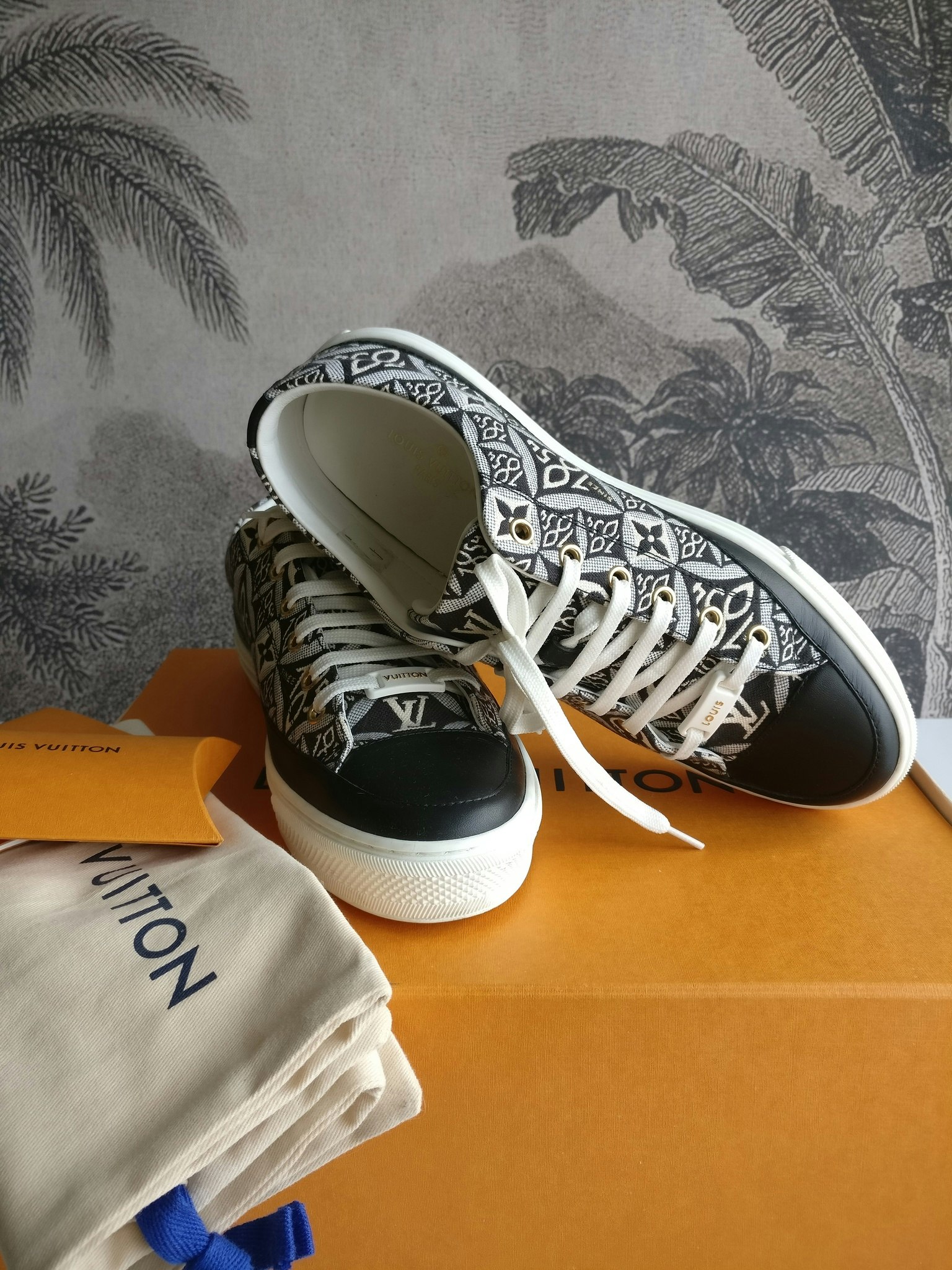 Louis Vuitton Since 1854 Stellar Jacquard Leather Sneaker Grey