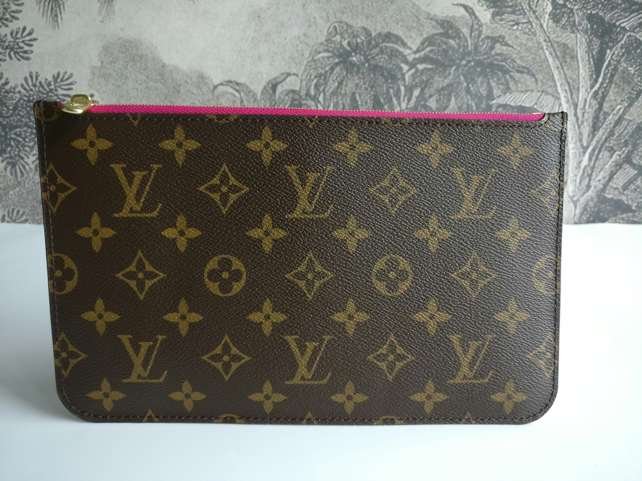 LOUIS VUITTON Monogram Neverfull MM GM Pochette Pivoine 200754