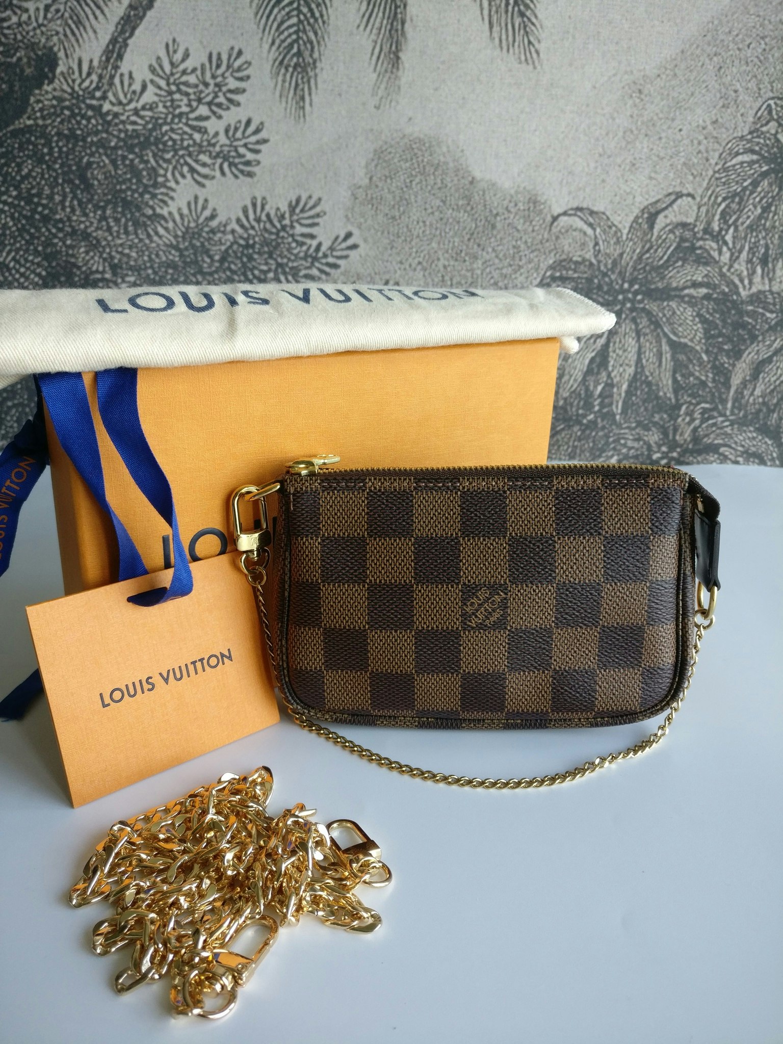 Louis Vuitton Mini Pochette Accessories Damier Ebene Brown