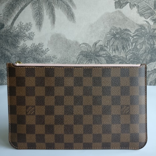 Louis Vuitton Neverfull MM Pouch damier ebene rose ballerine