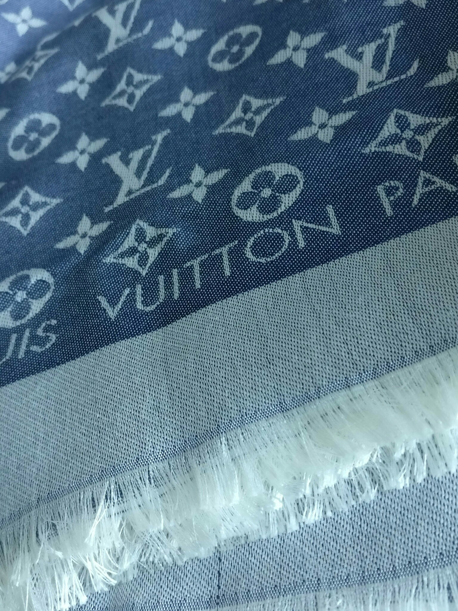 Louis Vuitton Blue Denim Monogram Shawl