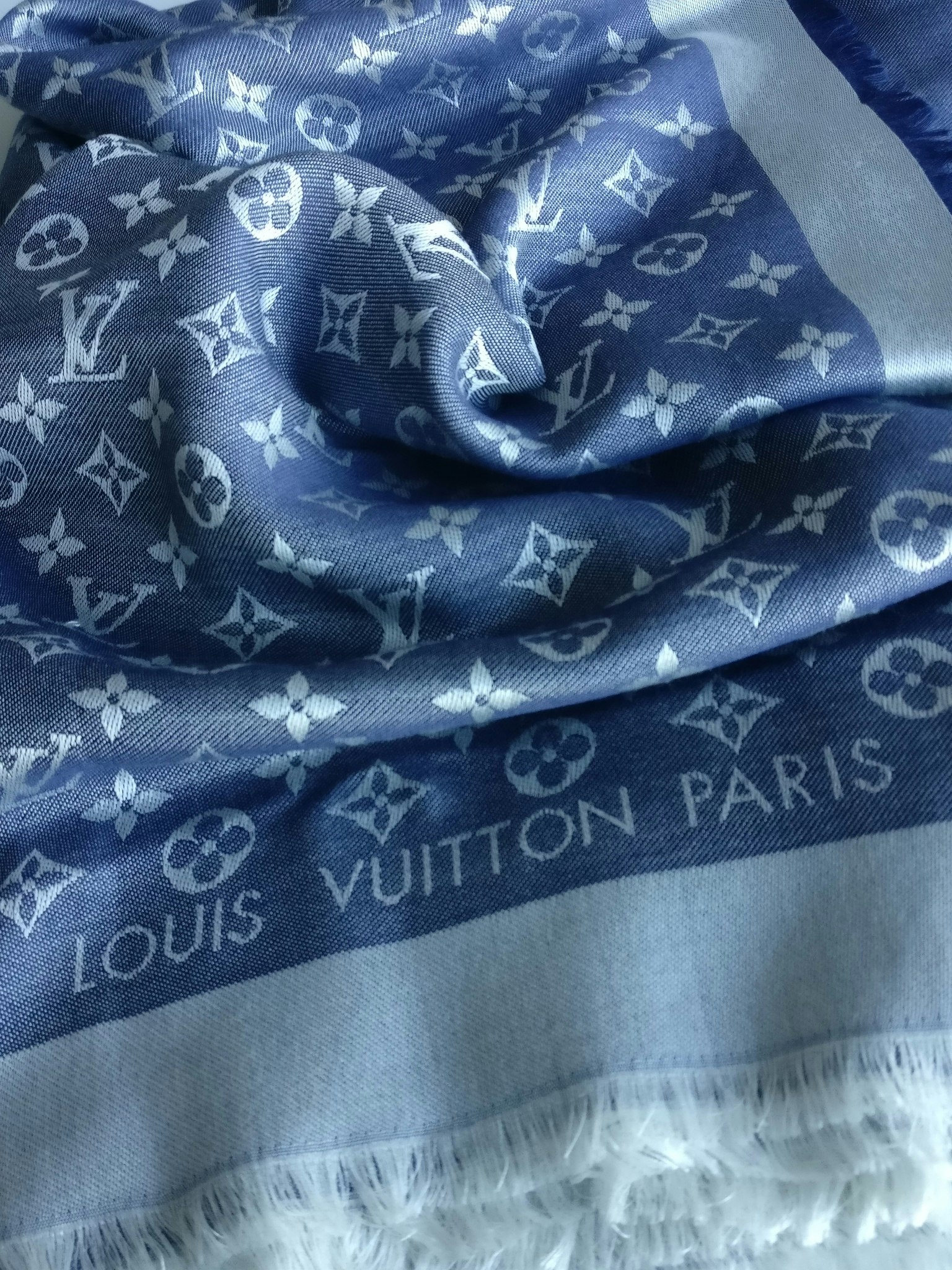 Louis Vuitton Blue Denim Monogram Shawl