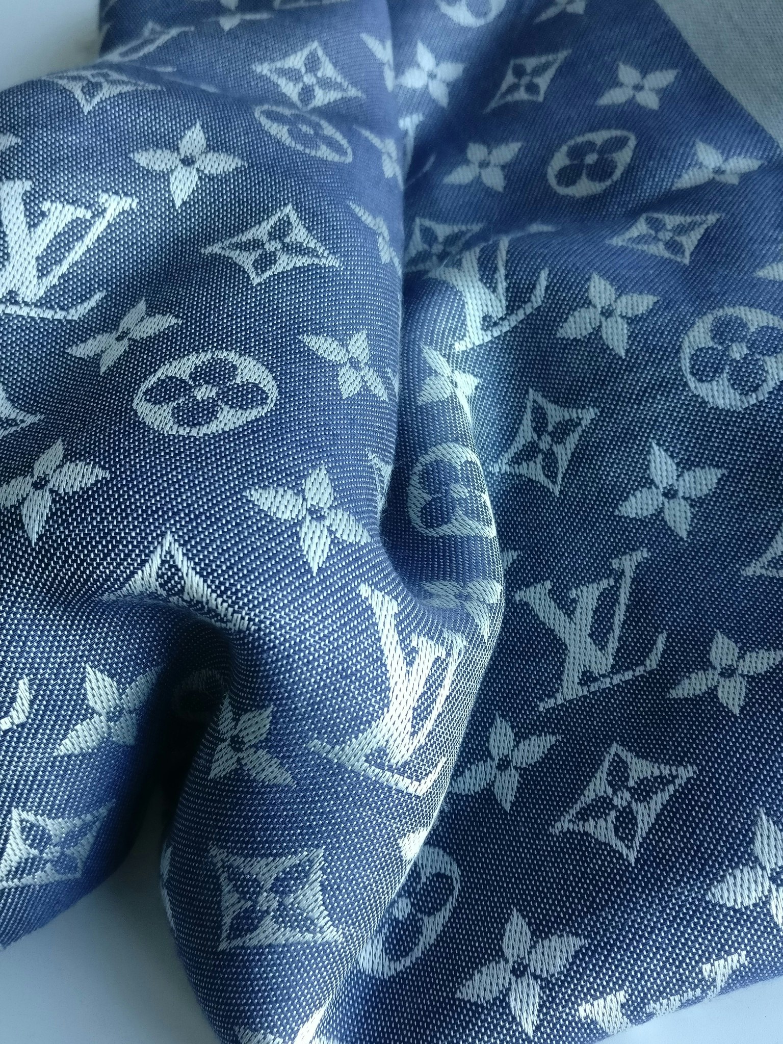 Louis Vuitton Blue Denim Monogram Shawl