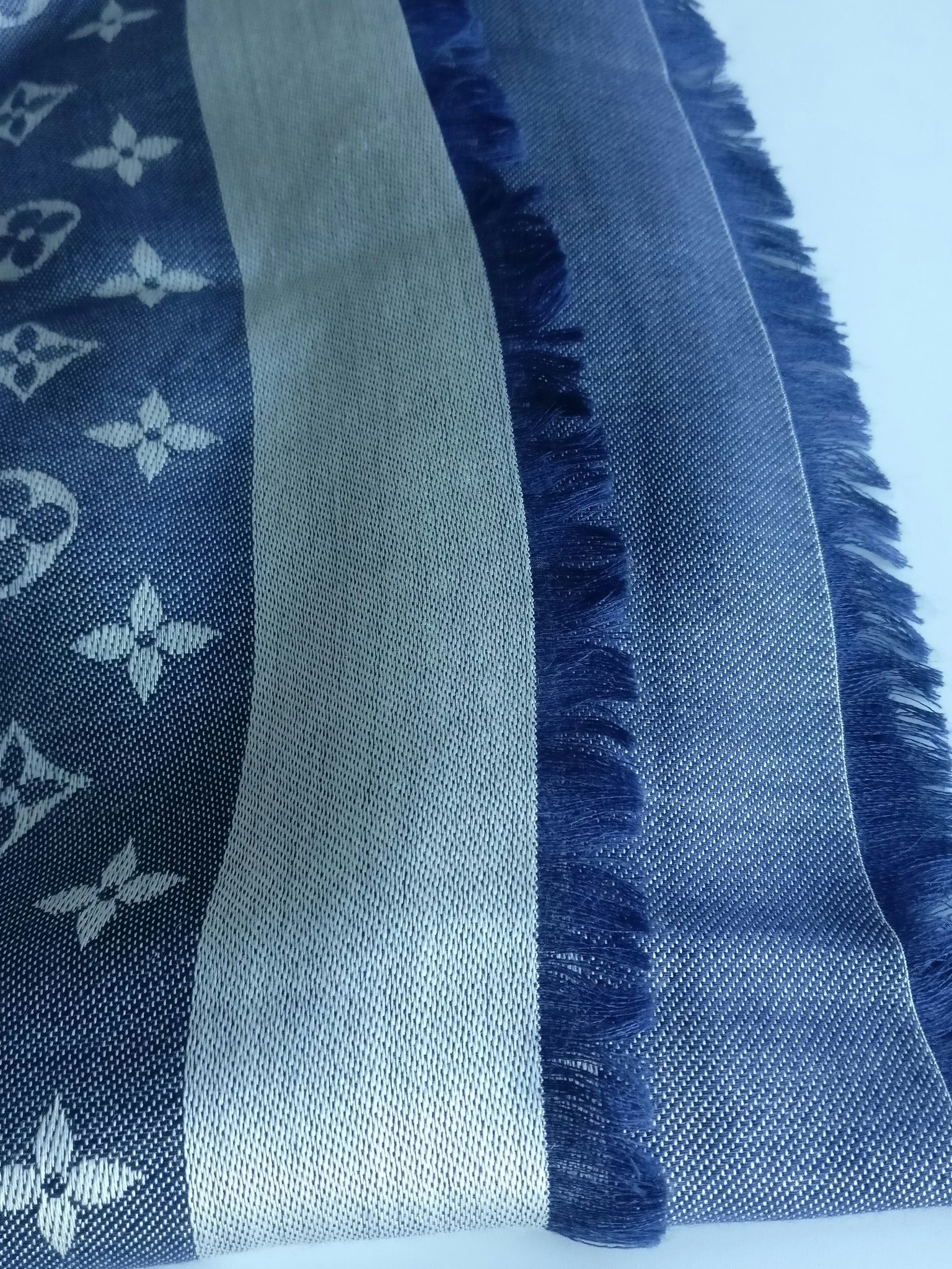 Louis Vuitton Blue Denim Monogram Shawl