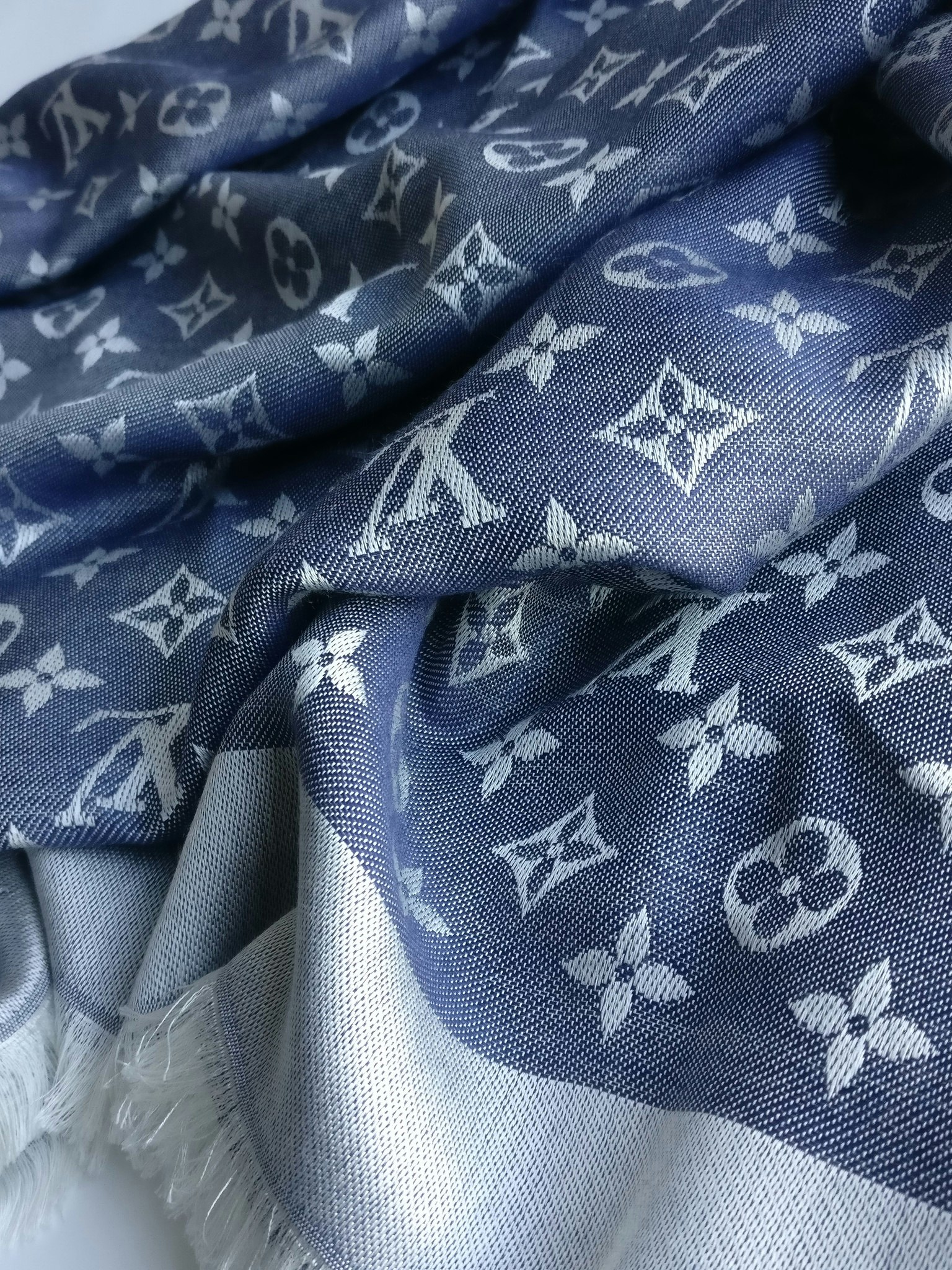 Louis Vuitton Blue Denim Monogram Shawl