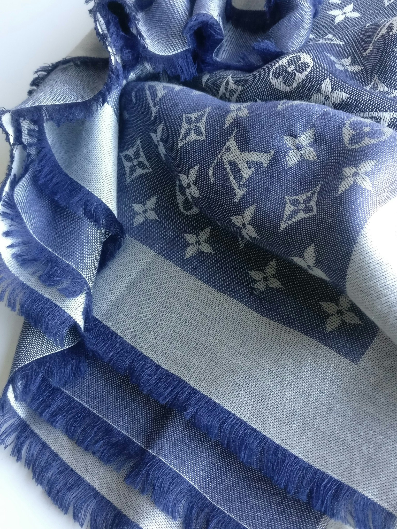 Louis Vuitton Blue Denim Monogram Shawl