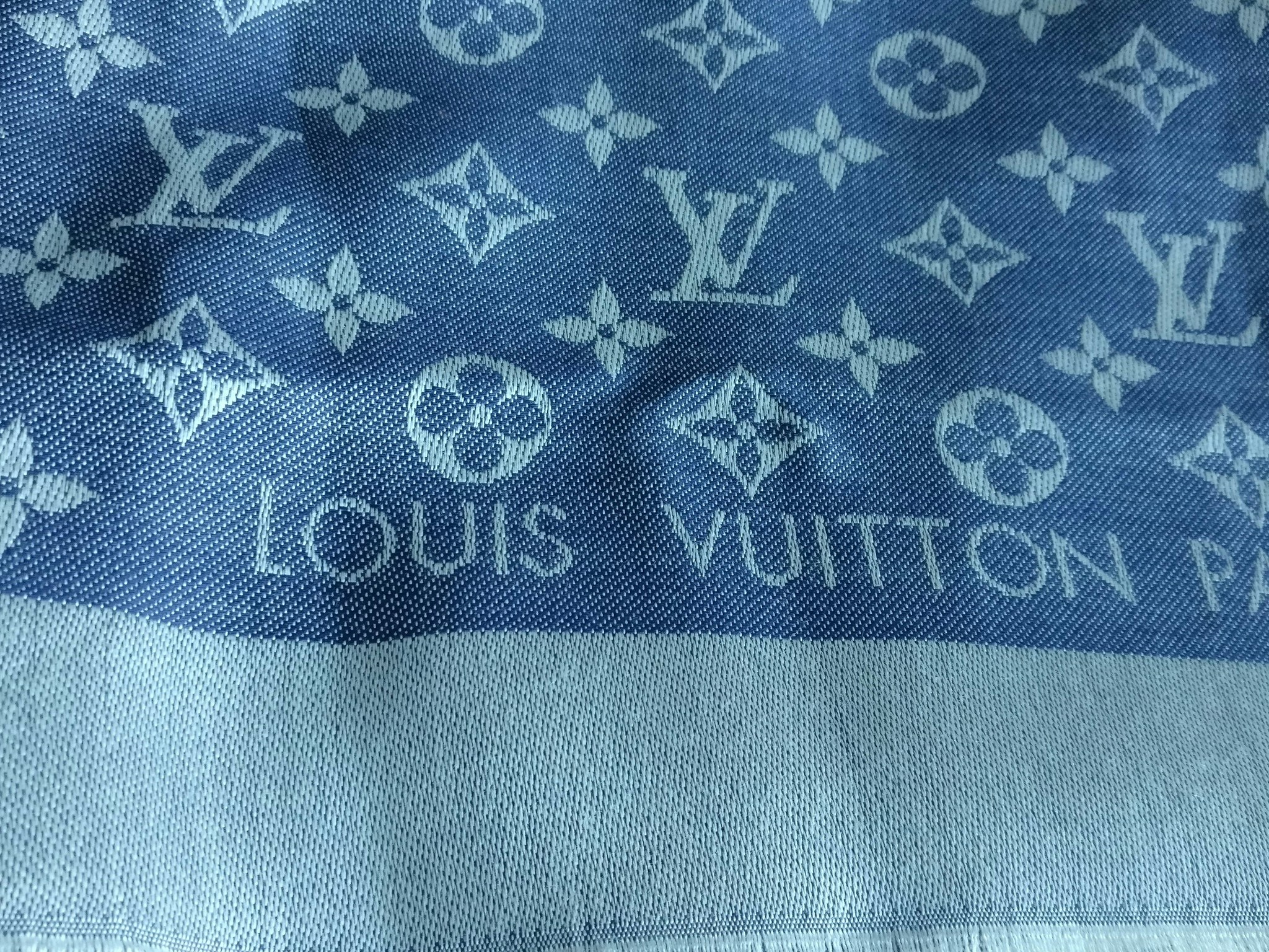 Louis Vuitton Blue Denim Monogram Shawl