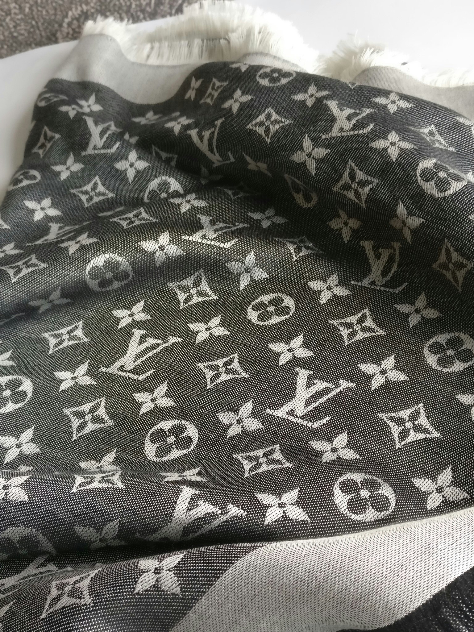 Louis Vuitton Black Denim Shawl