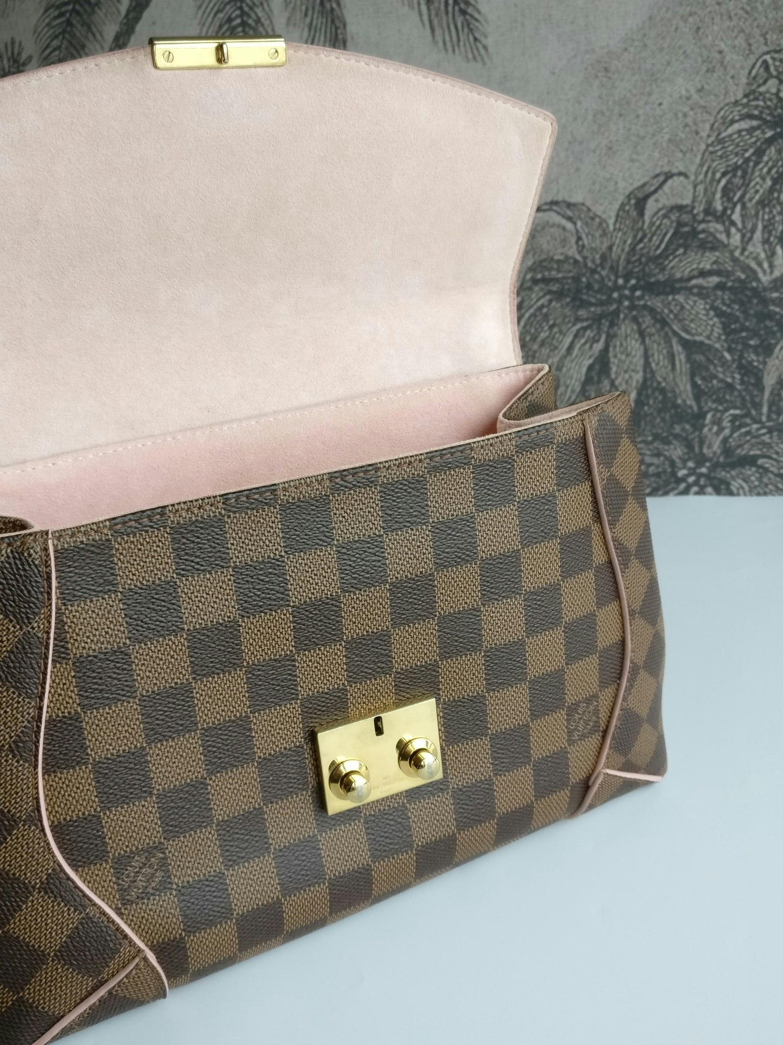 Louis Vuitton Damier Ebene Caissa Clutch Cherry