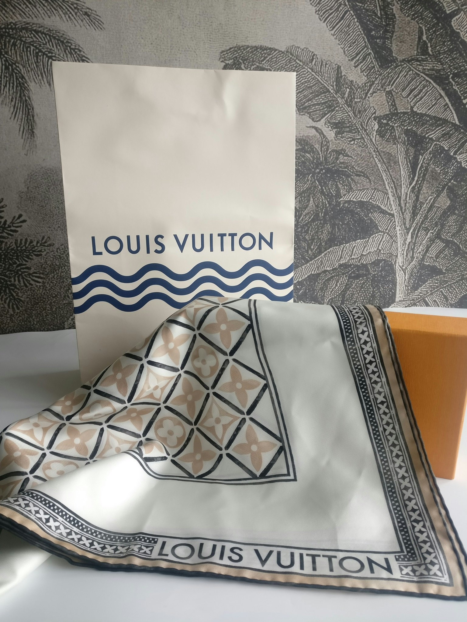 Louis Vuitton Monogram Flower Tile Square 90 Blue